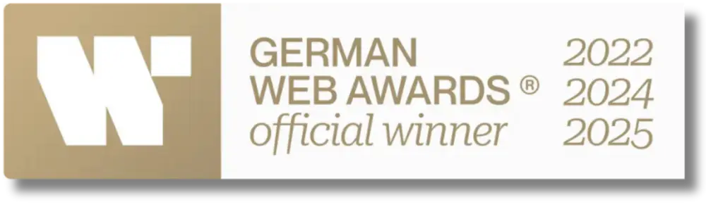 German Web Awards – Official Winner 2022, 2024, 2025