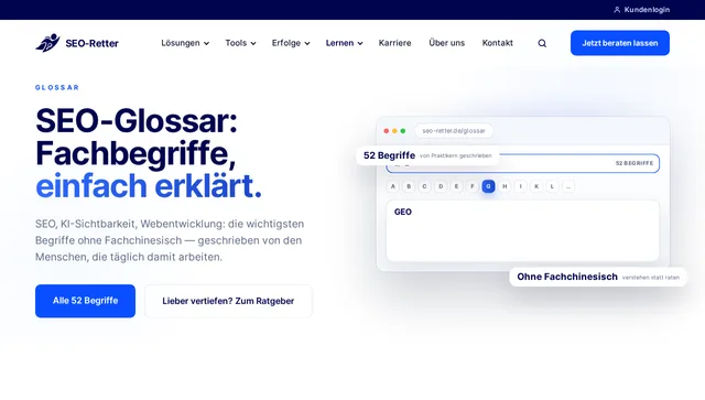 Glossar von SEO-Retter – 52 Begriffe einfach erklärt