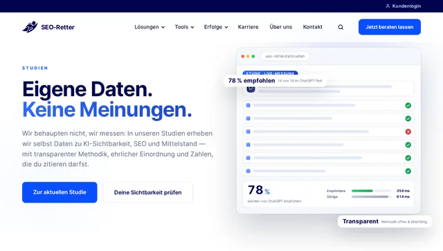 Studien von SEO-Retter – Eigene Daten statt Meinungen