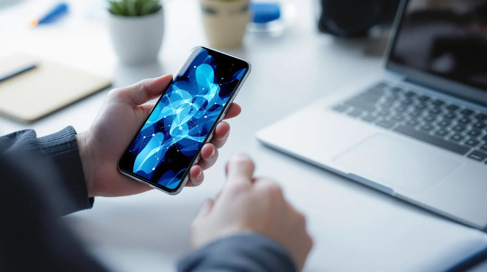 App-Entwicklung: Smartphone mit individueller App in der Hand