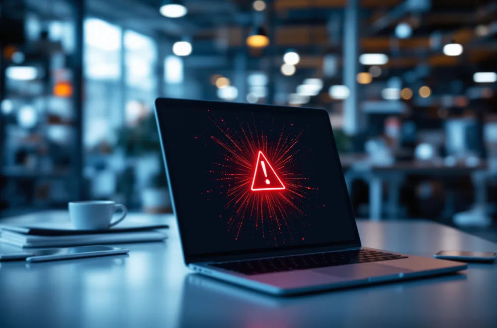 Gesperrte Website eines CNC-Betriebs nach einem Malware-Befall