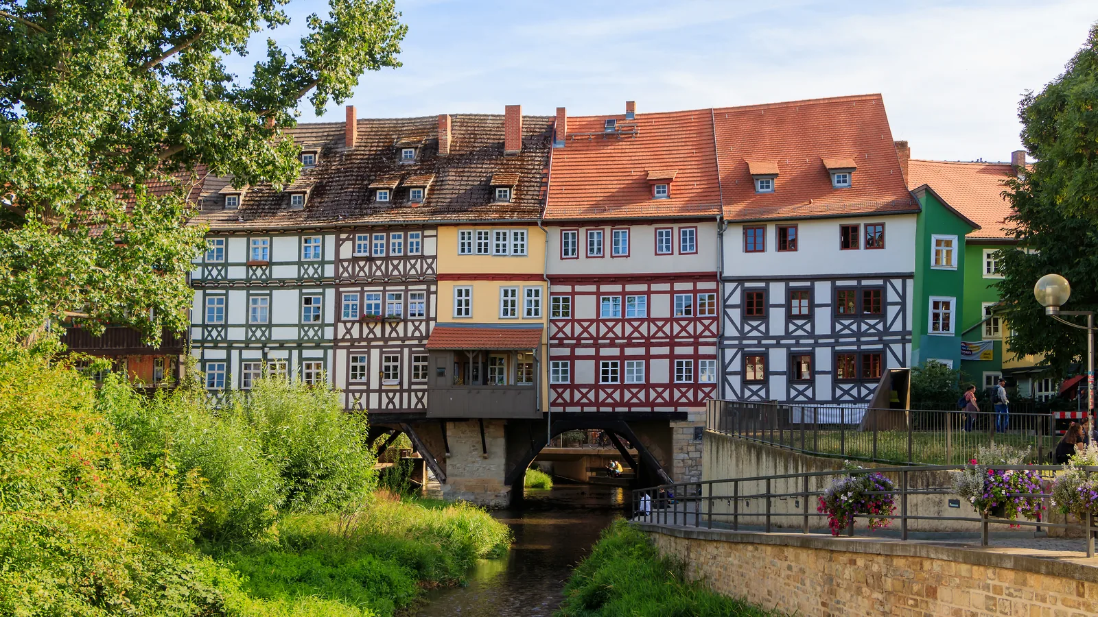 Die Krämerbrücke in Erfurt mit ihren Fachwerkhäusern