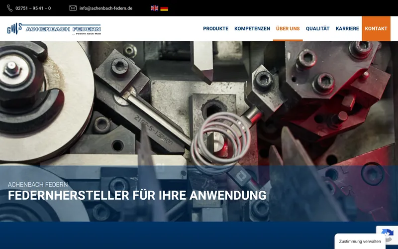 Website-Referenz: Achenbach Federn