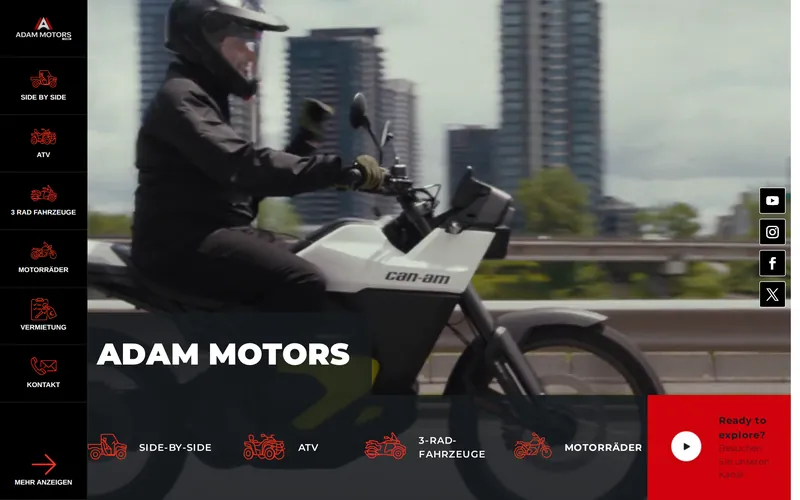Website von Adam Motors aus Sinsheim