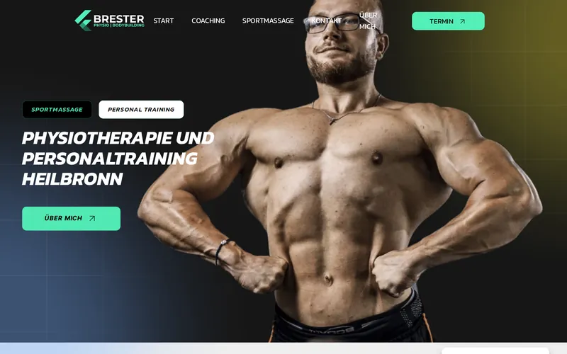 Website von Brester Physio aus Heilbronn