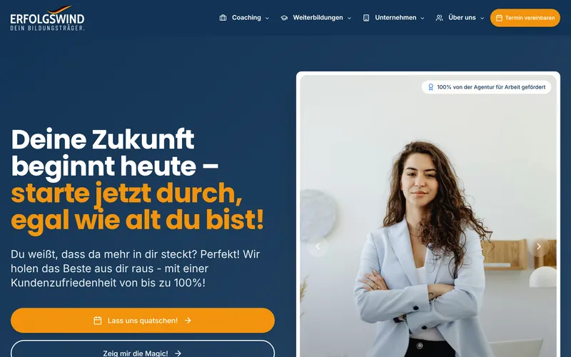 Website von Erfolgswind aus Hamburg