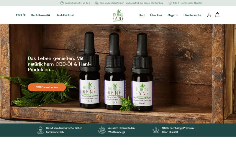 Website von Hochholz Hanf