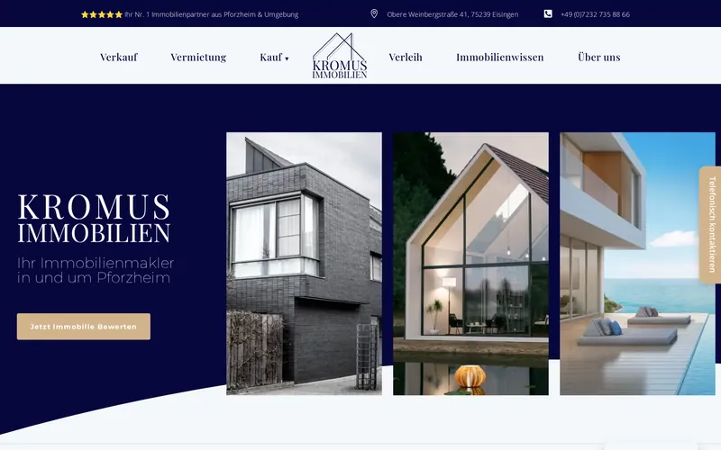 Website von Kromus Immobilien