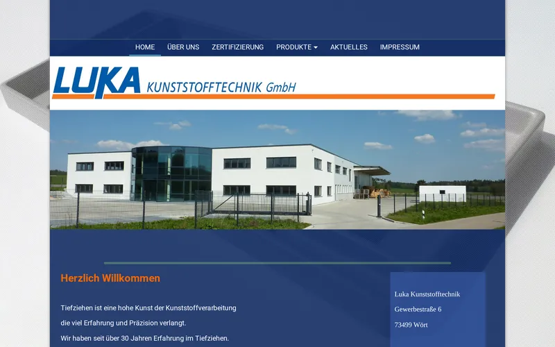 Website von Luka Kunststofftechnik