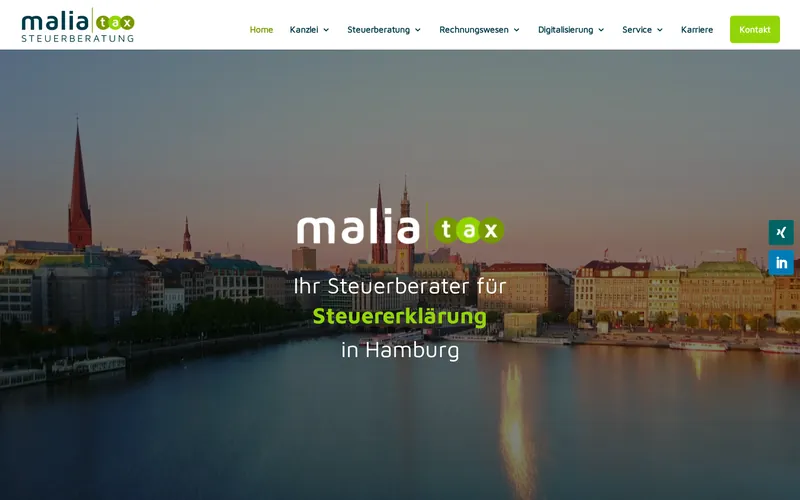 Website von Malia GmbH aus Hamburg