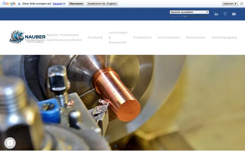 Website von Nauber Feinmechanik aus Hamburg