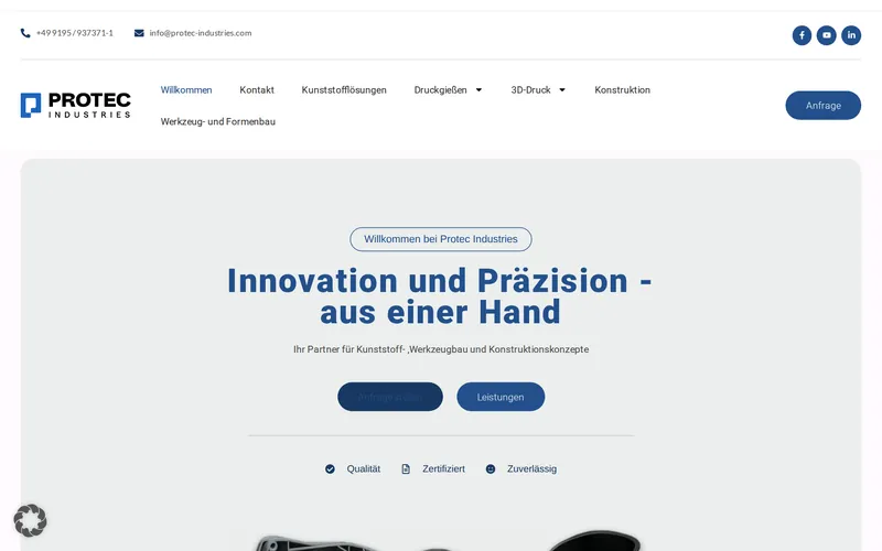 Website von Protec Maschinen- & Formenbau