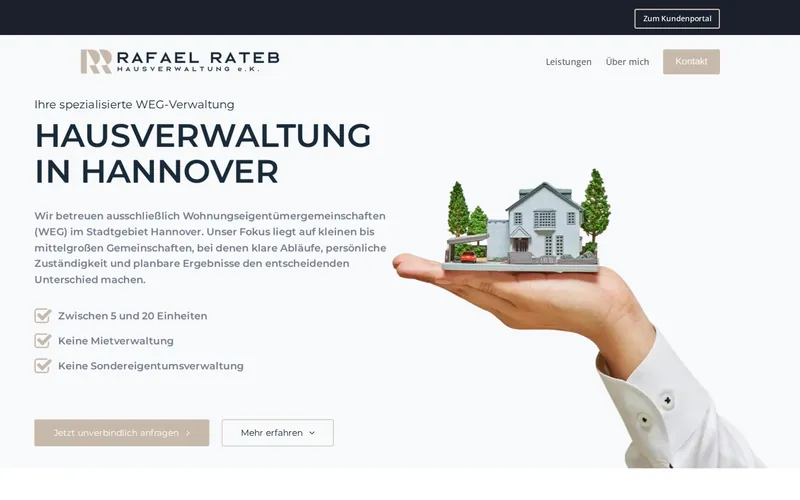 Website von Rateb Hausverwaltung aus Hannover