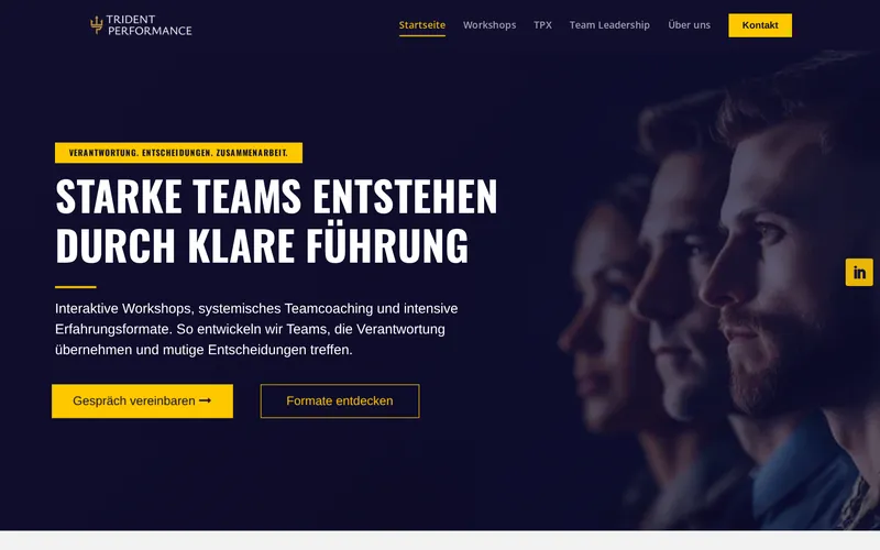 Website von Trident Performance aus Hamburg