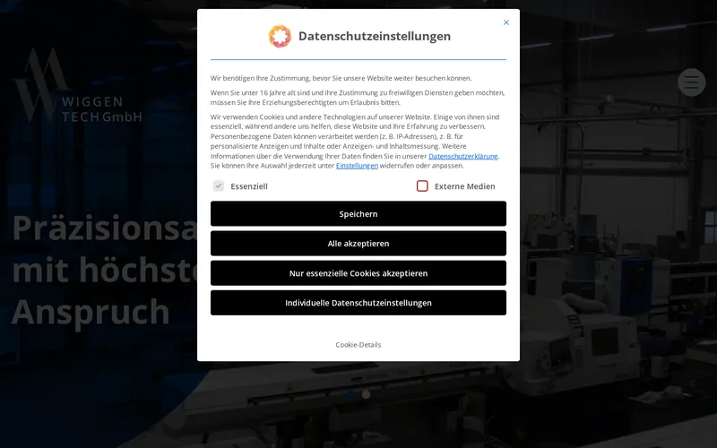 Website von Wiggentech aus Lippstadt