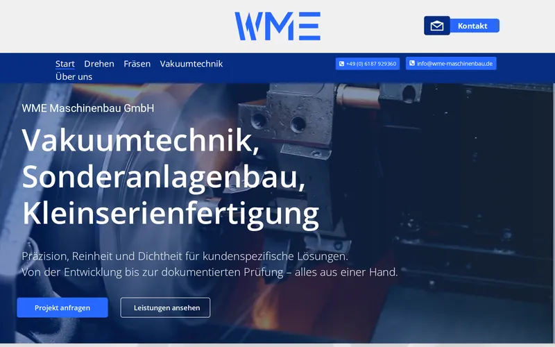 Website von WME Maschinenbau aus Nidderau