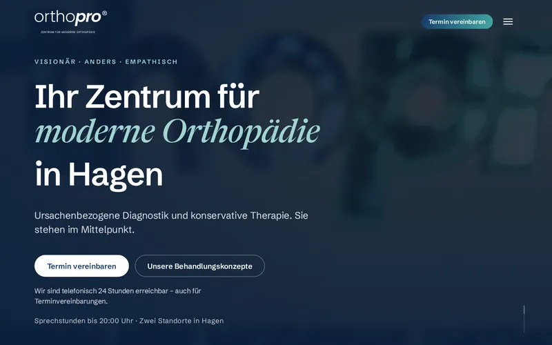 Website von orthopro aus Hagen